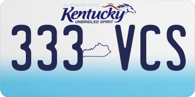 KY license plate 333VCS