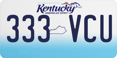 KY license plate 333VCU
