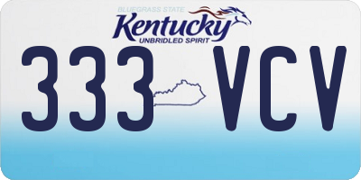 KY license plate 333VCV
