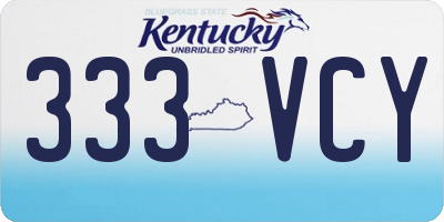 KY license plate 333VCY