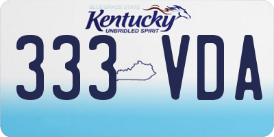 KY license plate 333VDA