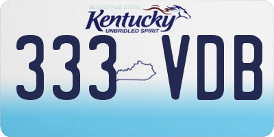 KY license plate 333VDB