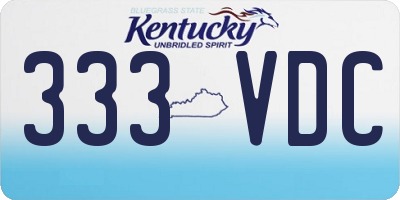 KY license plate 333VDC