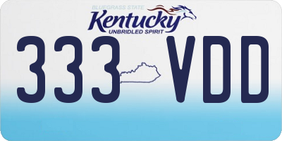 KY license plate 333VDD