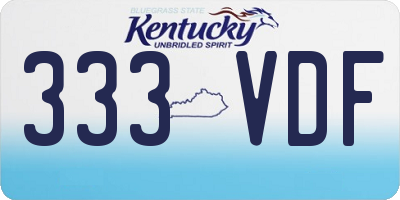 KY license plate 333VDF