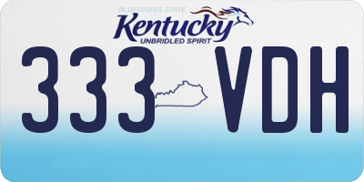 KY license plate 333VDH