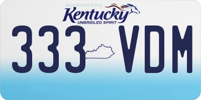 KY license plate 333VDM