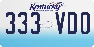 KY license plate 333VDO