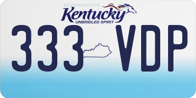 KY license plate 333VDP