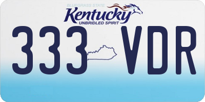 KY license plate 333VDR