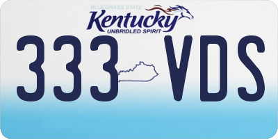 KY license plate 333VDS