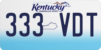 KY license plate 333VDT