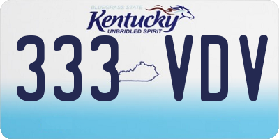 KY license plate 333VDV