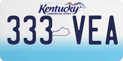 KY license plate 333VEA