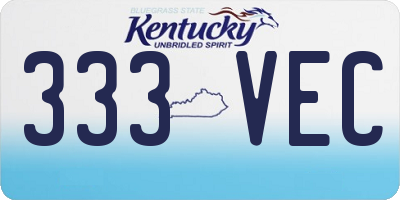 KY license plate 333VEC