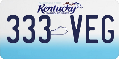 KY license plate 333VEG