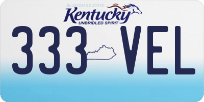 KY license plate 333VEL