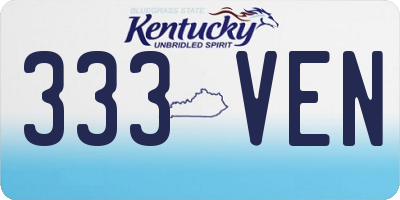 KY license plate 333VEN