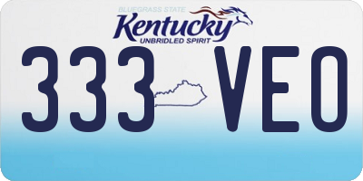 KY license plate 333VEO