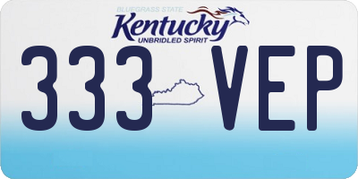 KY license plate 333VEP