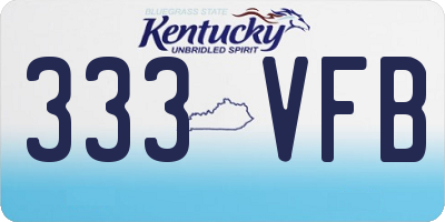 KY license plate 333VFB