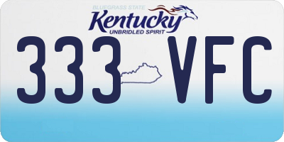 KY license plate 333VFC