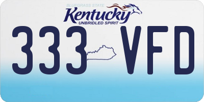 KY license plate 333VFD