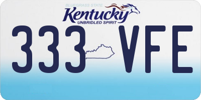 KY license plate 333VFE