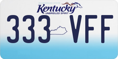KY license plate 333VFF