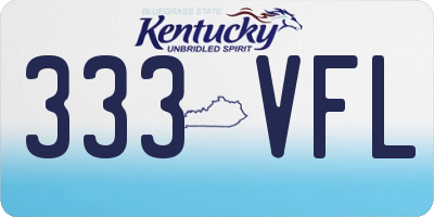 KY license plate 333VFL
