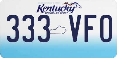 KY license plate 333VFO