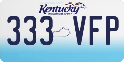 KY license plate 333VFP