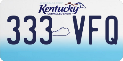 KY license plate 333VFQ