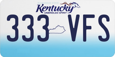 KY license plate 333VFS