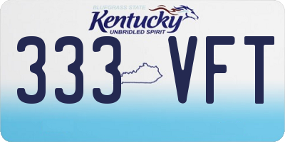 KY license plate 333VFT