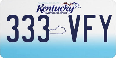 KY license plate 333VFY