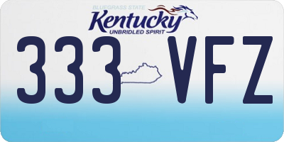 KY license plate 333VFZ