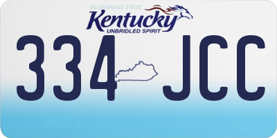 KY license plate 334JCC