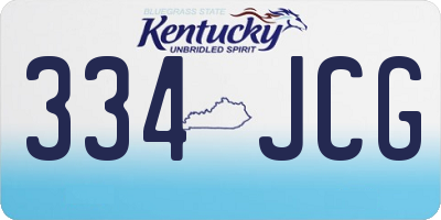 KY license plate 334JCG