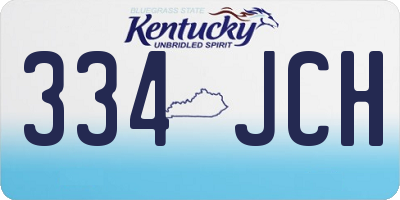 KY license plate 334JCH