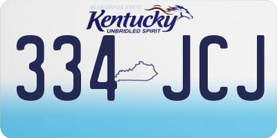 KY license plate 334JCJ