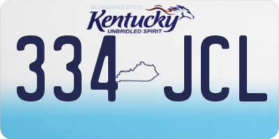 KY license plate 334JCL