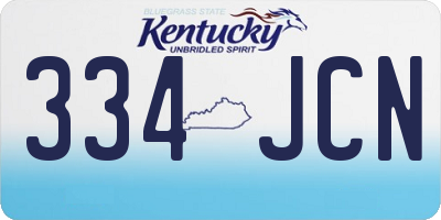 KY license plate 334JCN