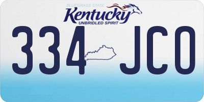 KY license plate 334JCO