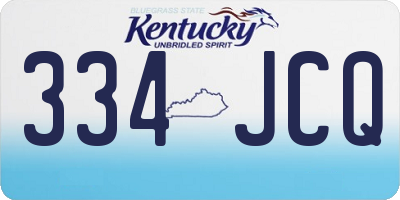 KY license plate 334JCQ