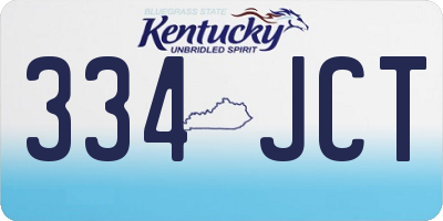 KY license plate 334JCT