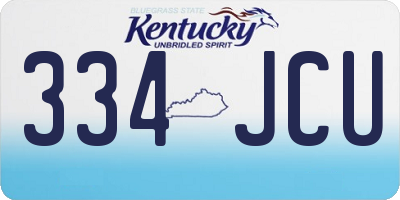 KY license plate 334JCU