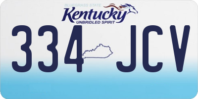 KY license plate 334JCV