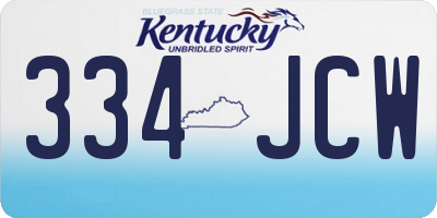 KY license plate 334JCW