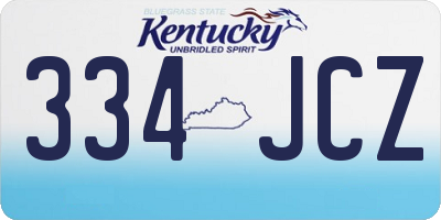 KY license plate 334JCZ